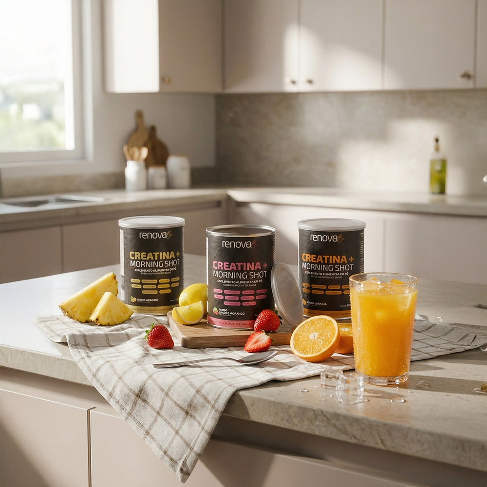 Creatina + Morning Shot - Limão com Morango